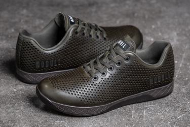 Nobull Leather Women's Trainers Olive | Australia (WH9217)